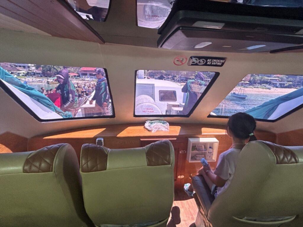 Bali to Gili with Kids Wahana fast boat 1st floor inside