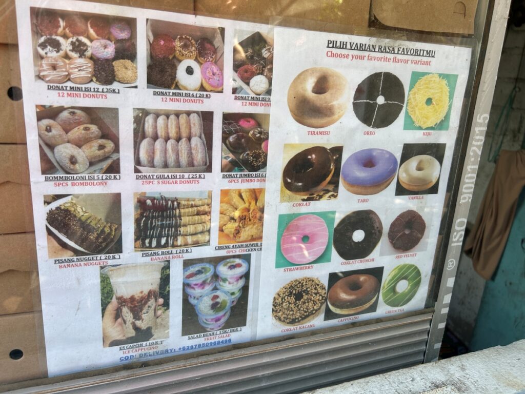 Rayyan Donuts menu