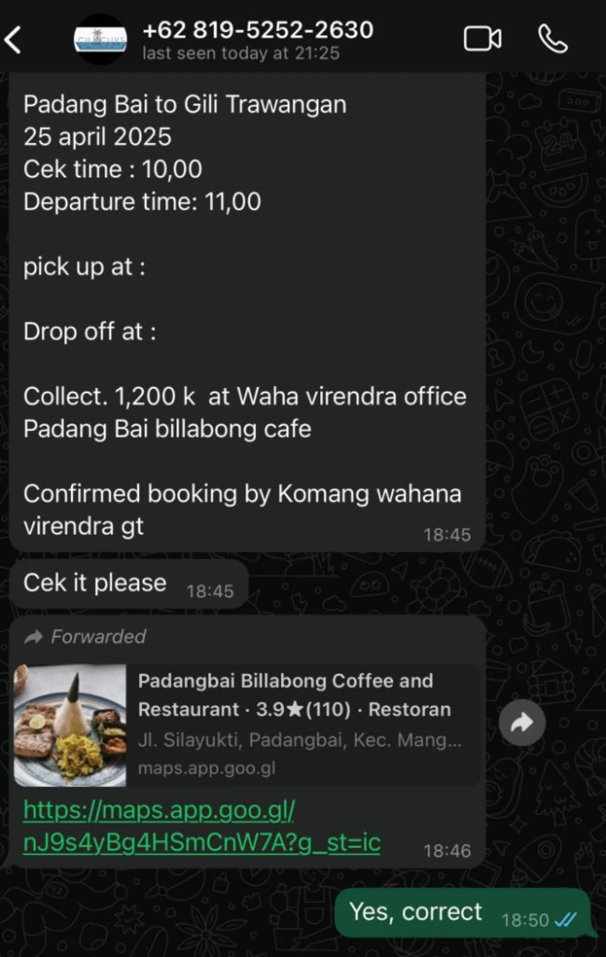 Essential bali app WhatsApp speedboat booking