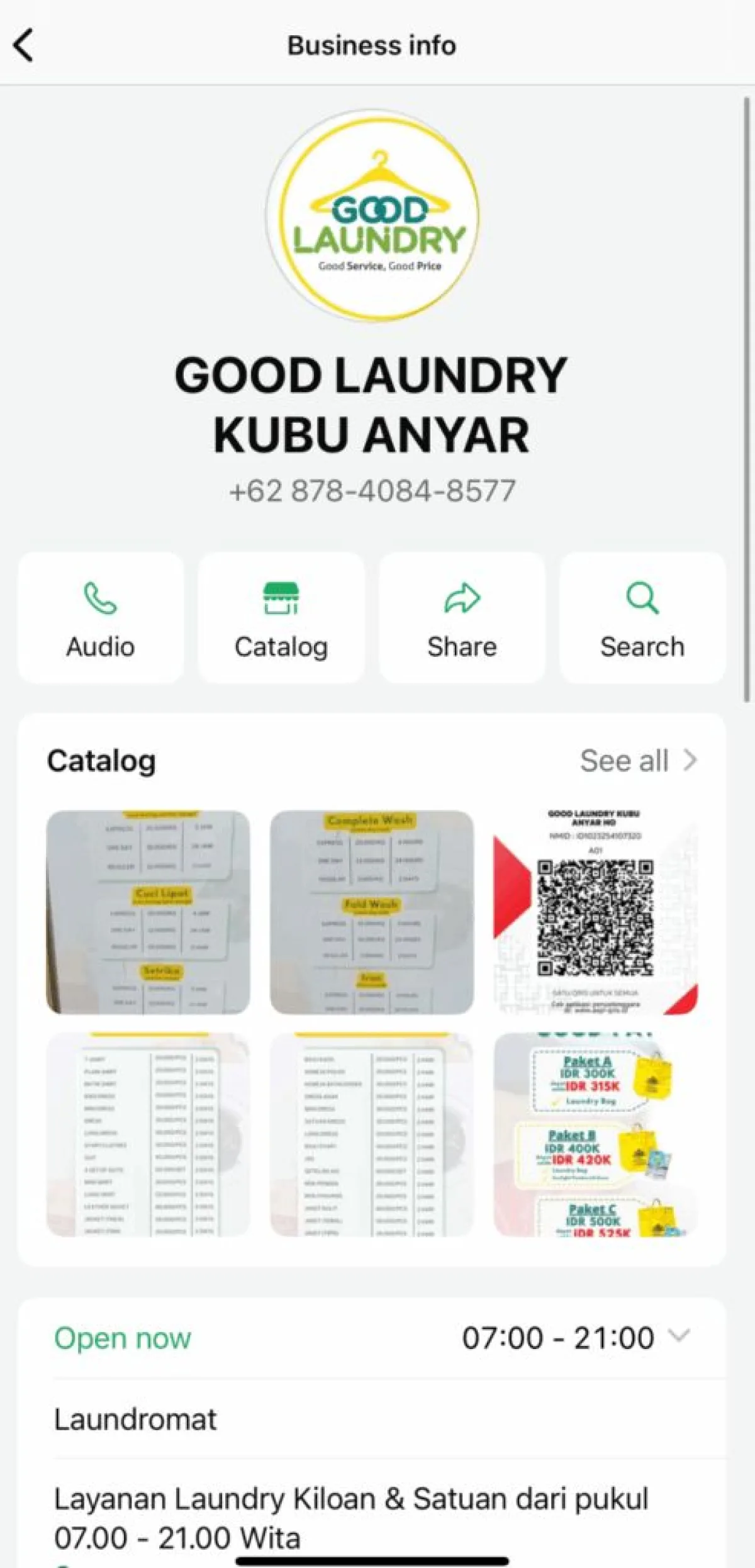 Essential bali app WhatsApp contacting laundry service 