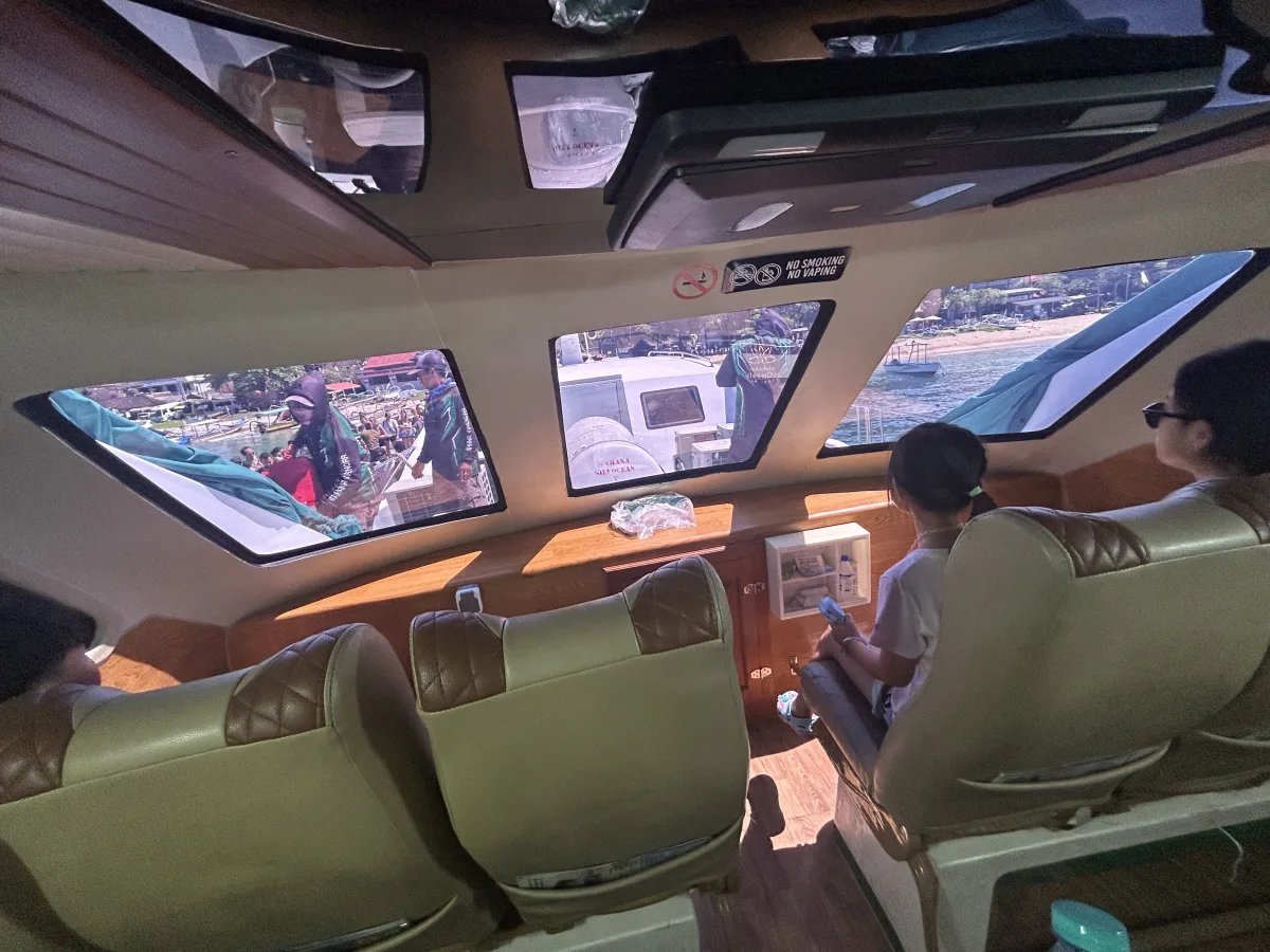 Bali to Gili with Kids Wahana fast boat 1st floor inside