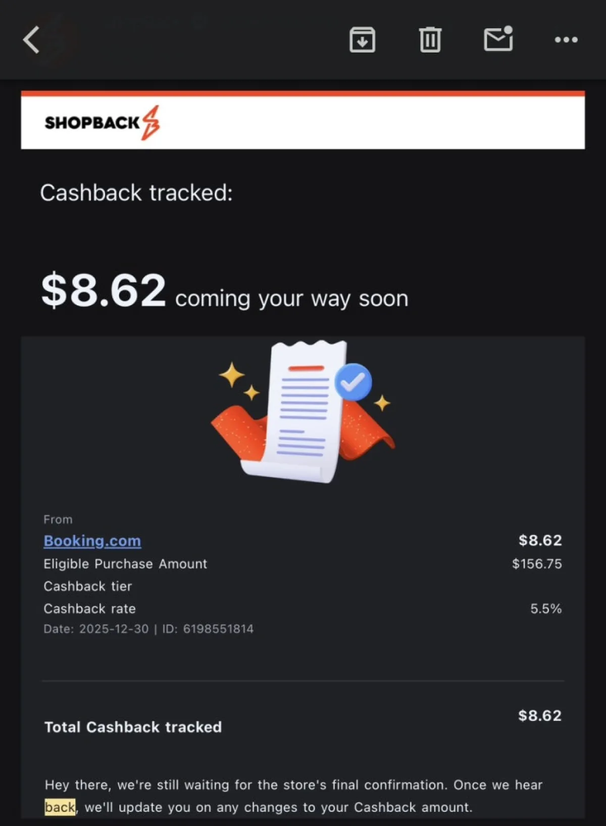 Booking.com was offering 5.5% cashback via ShopBack New Zealand
