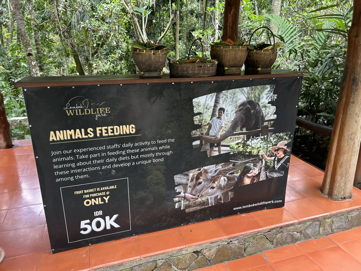 Lombok Wildlife park fruit basket for animal feeding