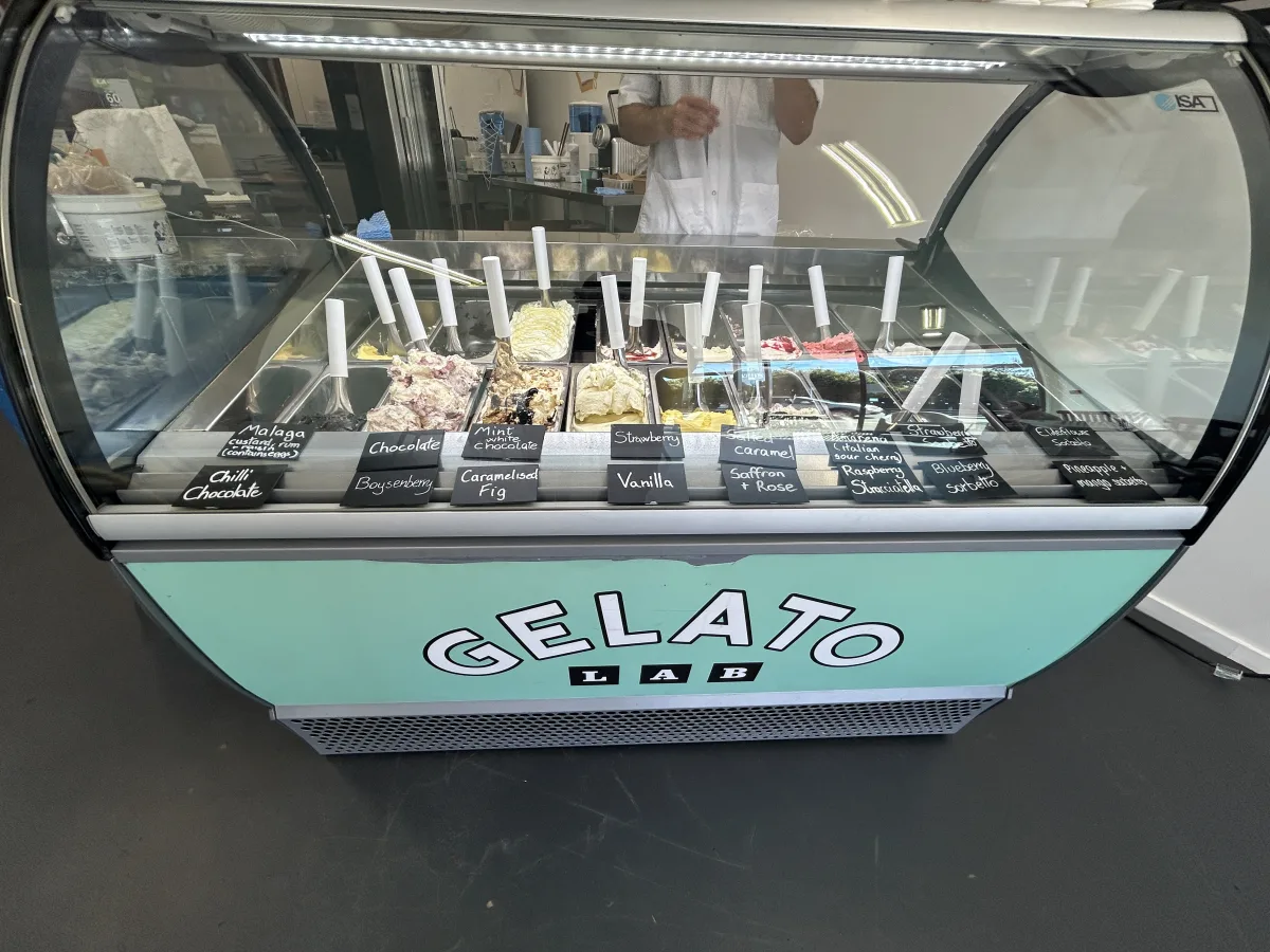 Gelato lab has different flavours everyday