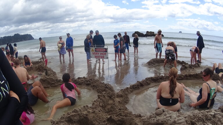 Hot water beach natural hot pool