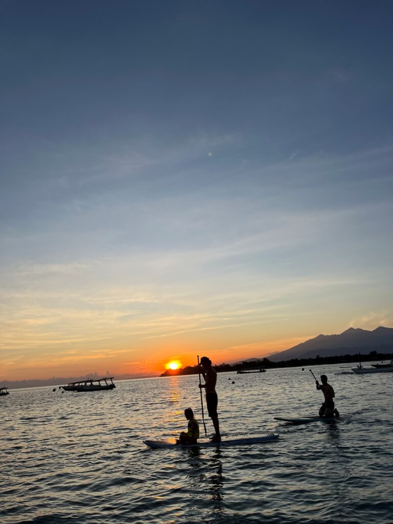 Paddle boarding in Gili T