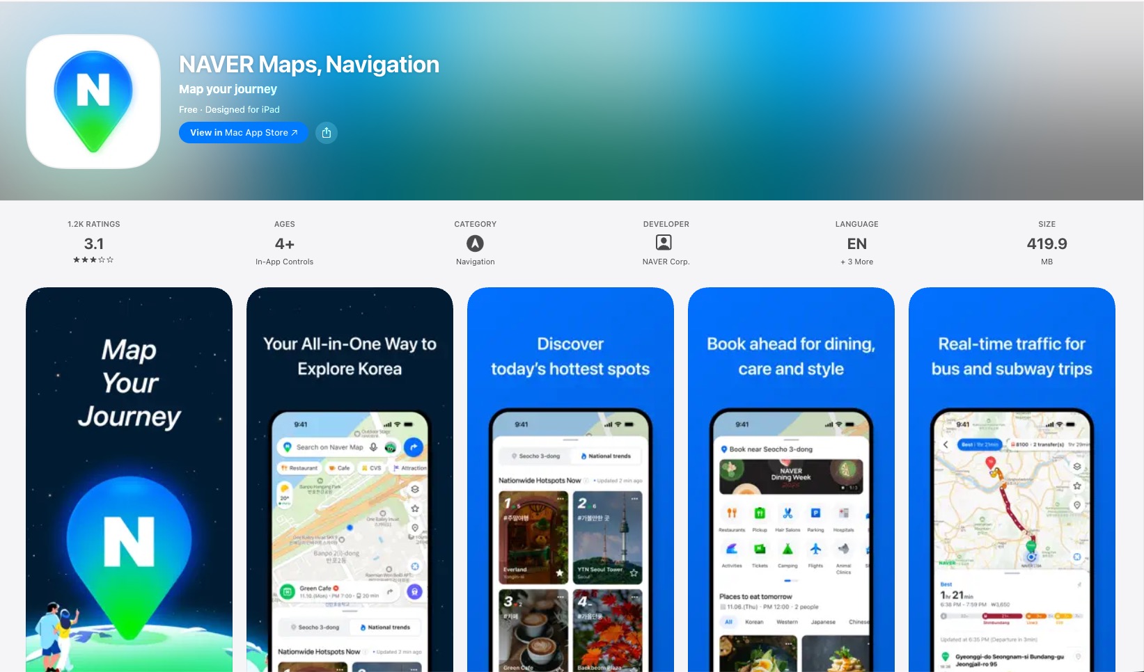 Korea travel apps for foreigners — Naver Map