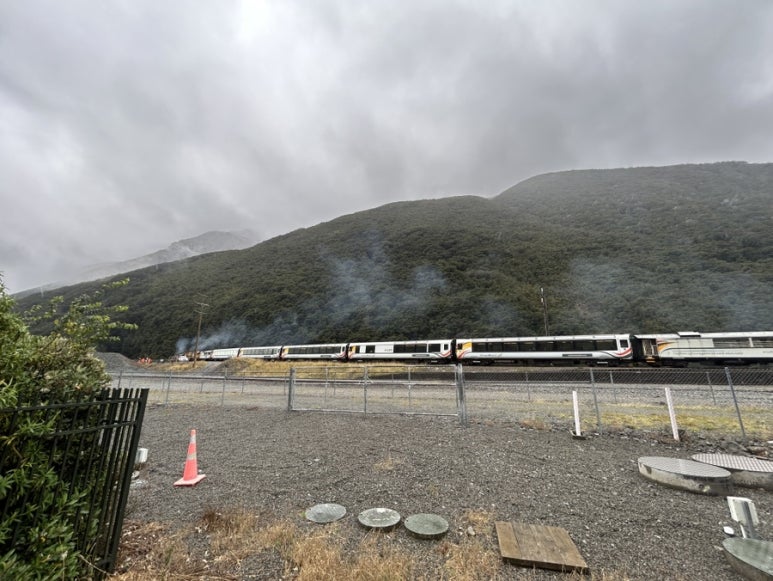 The TranzAlpine passes through Arthur's Pass village daily