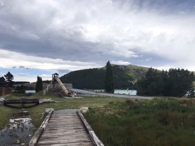 Lake Tekapo Town Playground. It has a flying fox that sends kids (and, let's be honest, adults) over a view of that famous turquoise water.