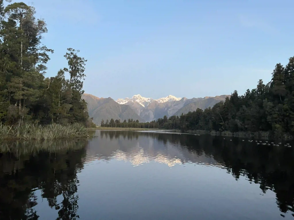 Lake Matheson Mt Cook reflection Fox Glacier New Zealand