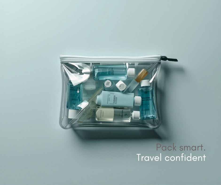 NZ airport confiscation rules for liquids — 100ml toiletries in zip-lock bag in security tray