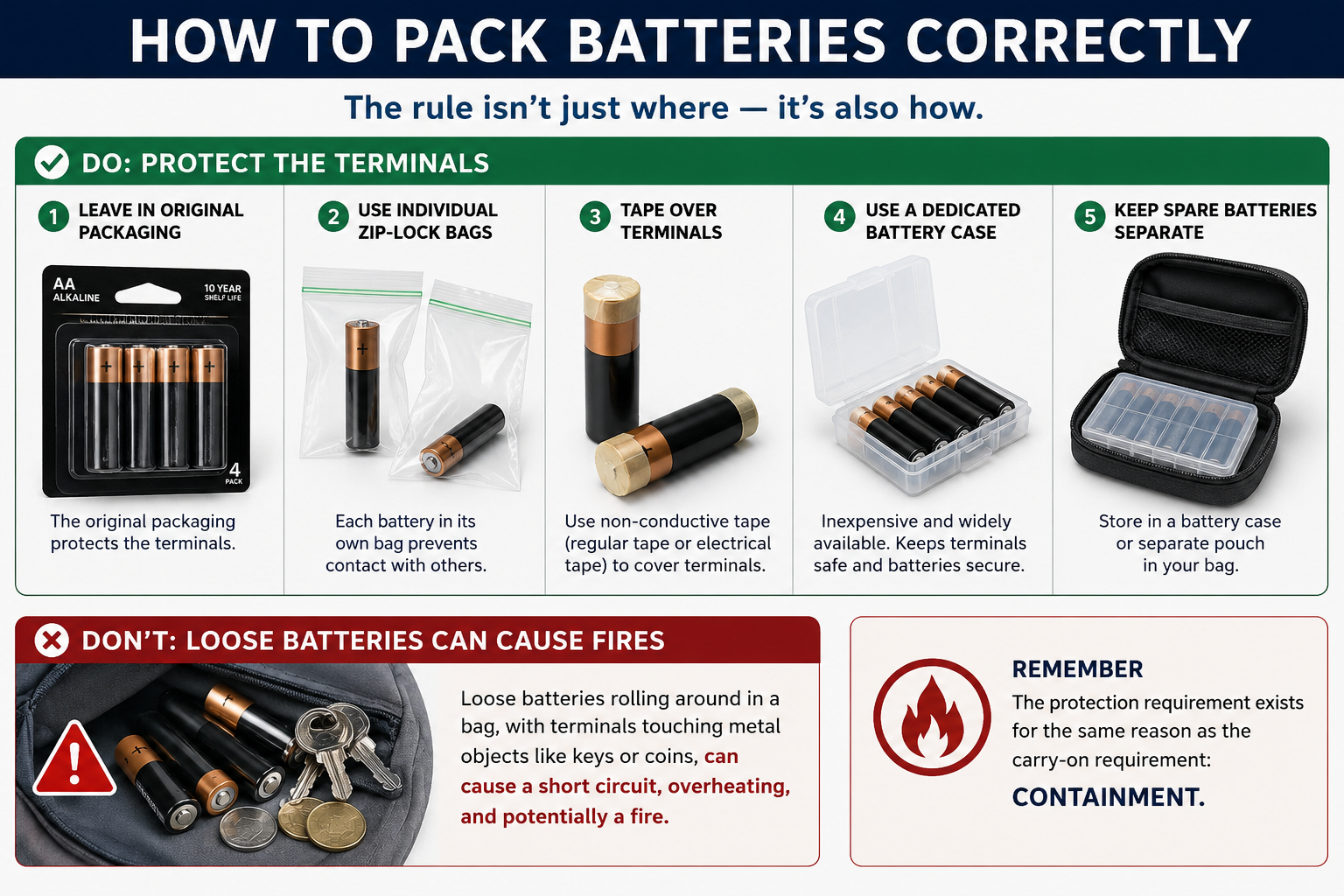 How to Pack Batteries Correctly for flying