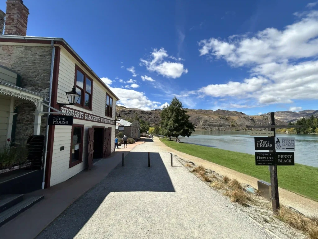 Wisharts Blacksmith building and Lower Precinct walkway along Lake Dunstan, Old Cromwell Town Heritage Precinct South Island New Zealand