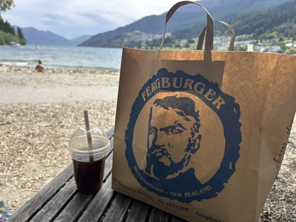 Fergburger lakeside eating rule applies