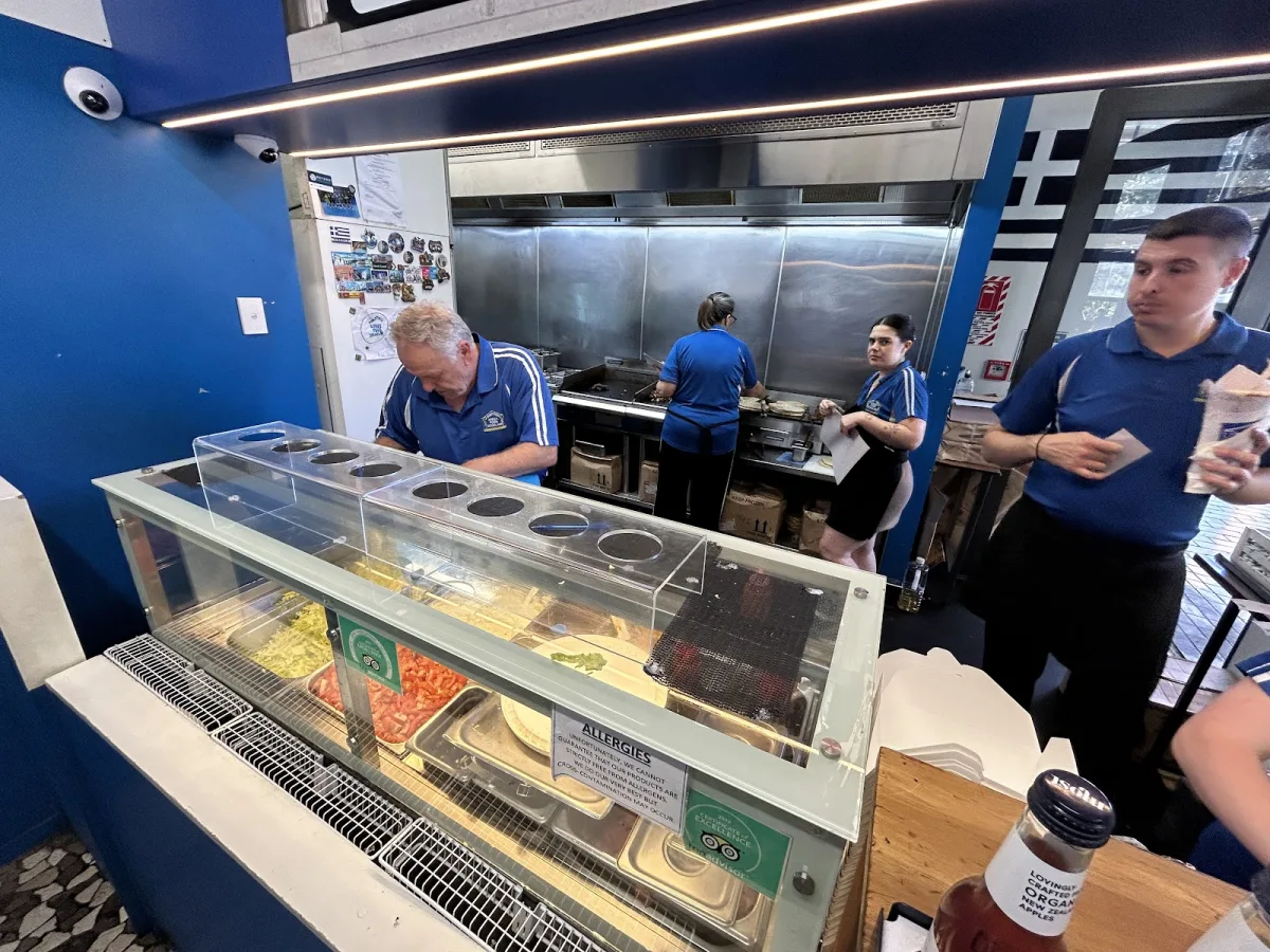 Inside Dimitris Greek Food at Riverside Market