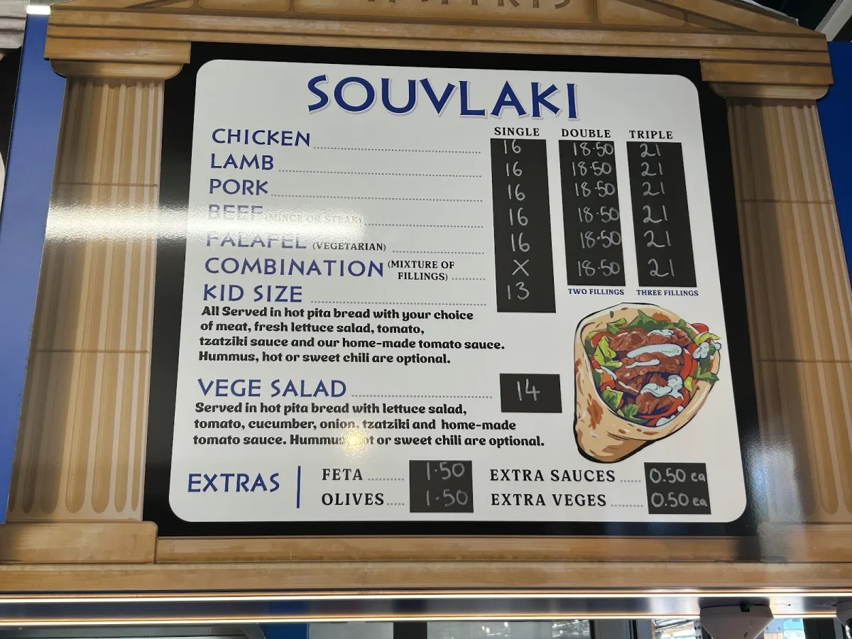 Dimitris Greek Food at Riverside Market Menu