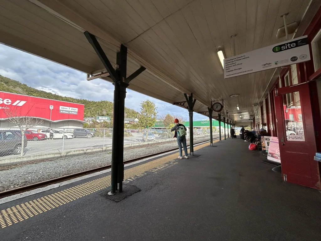 TranzAlpine train Greymouth Station