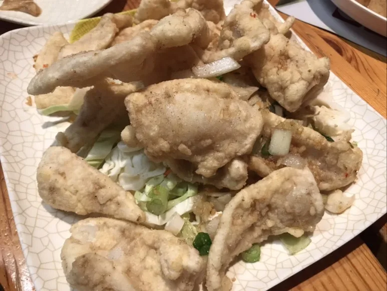 Mt Alber BBQ Noodle House “Close-up of Chilli Pepper Salt Squid 
served hot.”