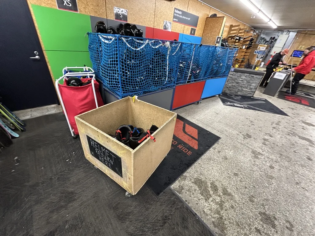 Helmet rental at Mt Hutt