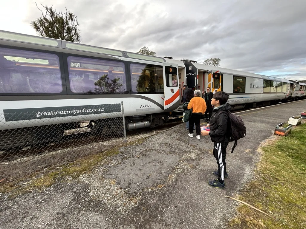 TranzAlpine train Moana station